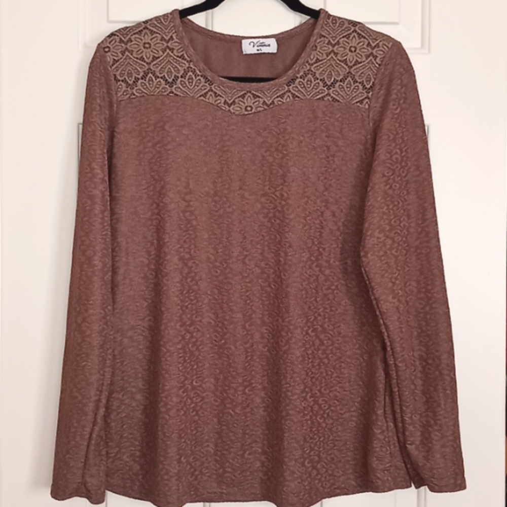 Victoria Women's Top Blouse, Size M/L, Color Brown